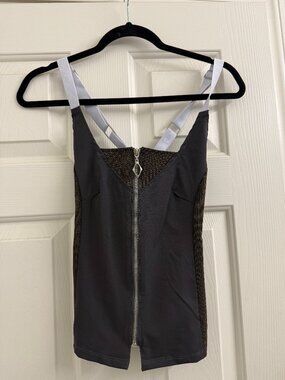MSCHF Gray Front Zip Tank Top w/ White Straps Size Small